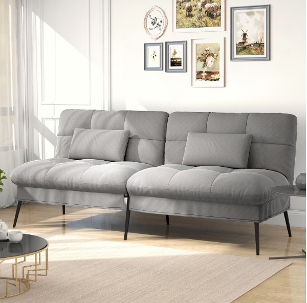 COMHOMA Cloud Comfort Convertible Futon Sofa Bed, Gray