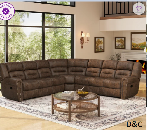 Mamata Classic and Overstuffed Soft Faux Leather Manual Reclining Corner Sectional