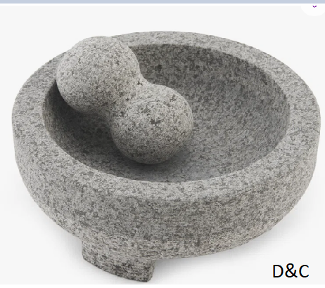 Farberware Professional Granite Molcajete Mortar and Pestle Stone Grinder, 4-Cup, Gray