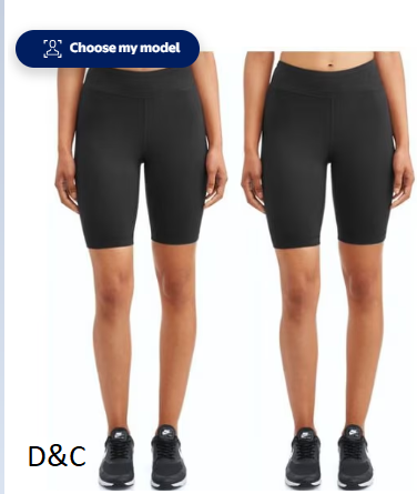 Athletic Works Womens Mid Rise 9″ Bike Short, 2 Pack