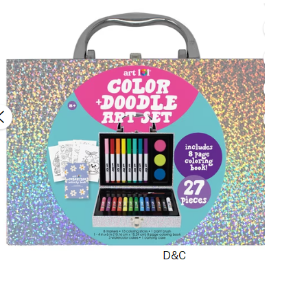 Art 101 Color and Doodle Art Coloring Set with 27 Pieces, for Child Ages 8+