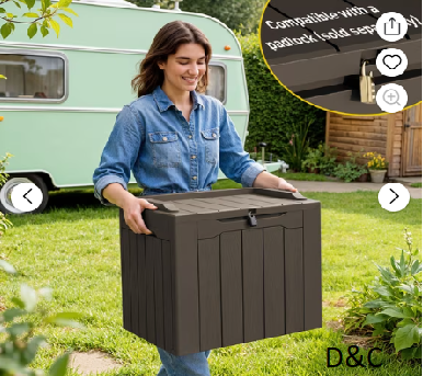 Homall 31 Gallon Outdoor Deck Box In Resin with Seat, Brown