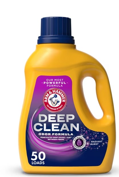 ARM & HAMMER Deep Clean Odor Formula Liquid Laundry Detergent, Radiant Burst, 75 Fl Oz