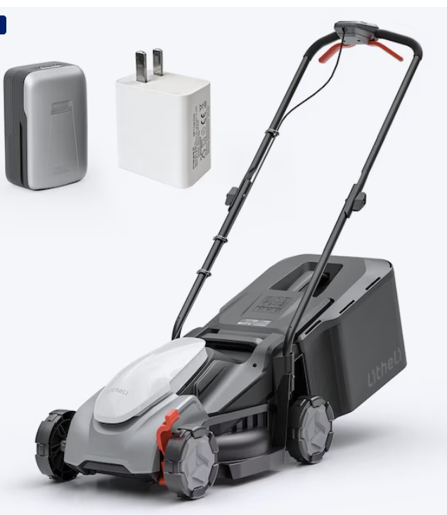 Litheli U20 20-Volt 14-in Brushless Cordless Push Lawn Mower with (1) 5.0-Ah Battery and Charger Included