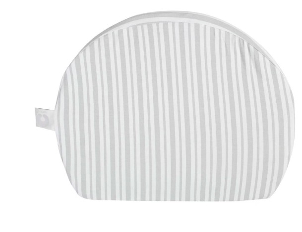 Boppy Pregnancy Support Wedge Pillow with Removable Jersey Pillow Cover, Gray Modern Stripe Design, Firm Compact Support, Portable Prenatal and Postnatal Positioning