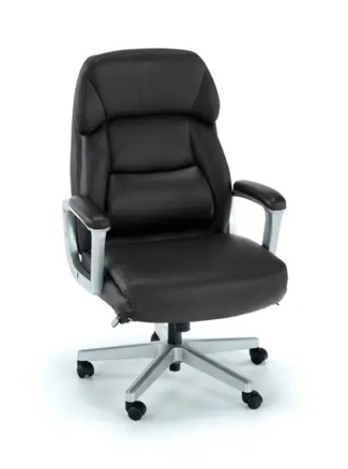 Shaquille O’Neal Rion Ergonomic Heavy-Duty Office Chair, PureSoft Upholstery, High-Back Desk Chair with 400 lb Capacity, Brown