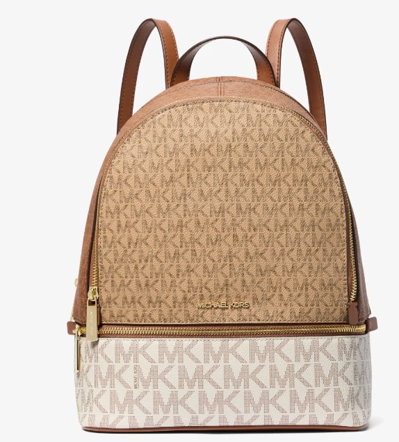 Rhea Medium Color-Block Signature Logo Backpack