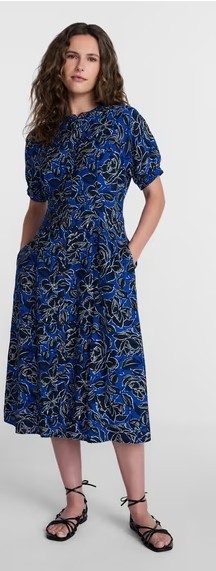 Time and Tru Women’s Pleated Midi Shirtdress, Sizes XS-XXXL
