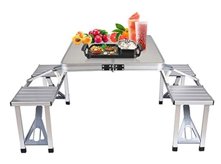 Bartonisen Folding Picnic Table Aluminu