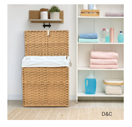 Gianna 110L Laundry Hamper with Lid, Laundry Basket with Removable Liner for Bathroom Bedroom