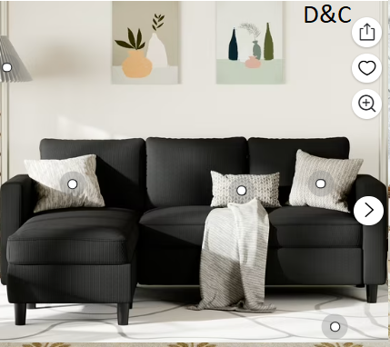 Walsunny Convertible L Shaped Sleeper Sectional Sofa Couch 3 Seat Sofa