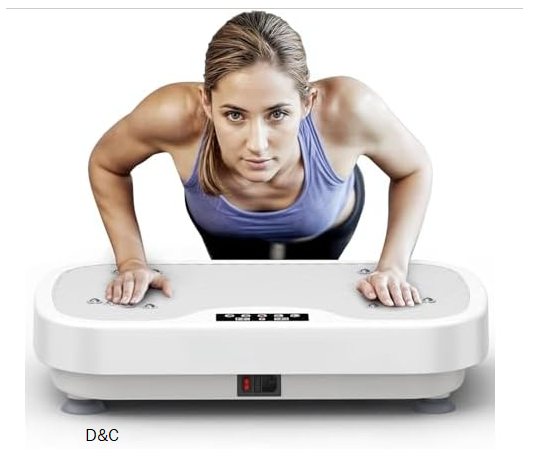 yoyomax Vibration Plate Exercise Machine, Portable Workout Vibration Plate for Lymphatic Drainage, Full Body Vibration Platform Home Fitness Equipment for Men & Women, Grey