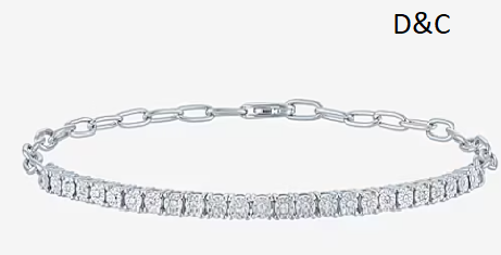 Yes, Please! (G-H / I1-I2) Womens Diamond Accent Lab Grown White Diamond Sterling Silver 18 Inch Tennis Bracelet
