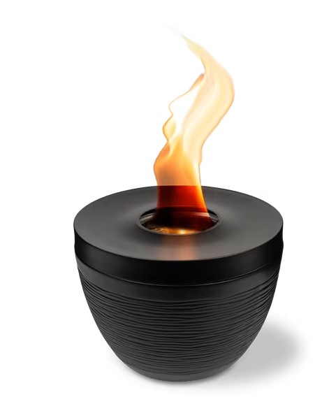 Sterno Tabletop Fire Pit Small Smokeless Mini Fireplace for Indoor Outdoor Patio & Balcony Decor, Tabletop Fireplace 6.5″ x 5″ – Onyx