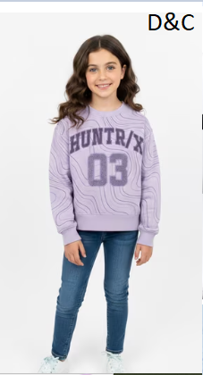 K Pop Demon Hunters Huntrix Girls Graphic Fleece Crewneck Sweatshirt, Sizes 4-16