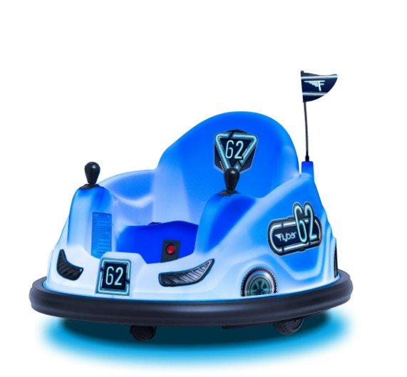 6V Blue Glow Bumper Car, Battery Powered Ride on for Children, Ages 1.5+, by Flybar