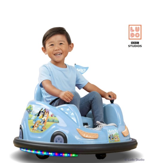 6V Bluey Bumper Car Ride on Toy for Children, by Flybar, 1 Count