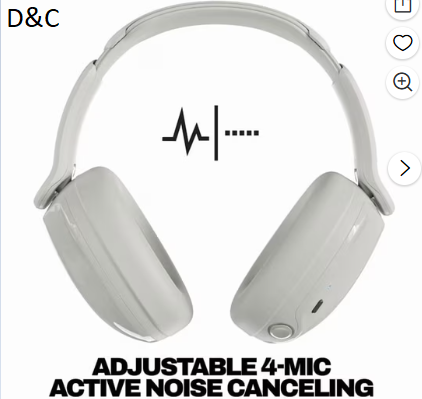 Skullcandy Hesh 540 ANC Wireless over-Ear Headphones with Active Noise Canceling, True Black