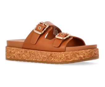 Madden NYC Women’s Faux Leather Buckle Slide Sandals