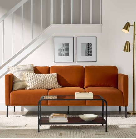 Better Homes & Gardens Wyatt Velvet Sofa, Copper Pipe