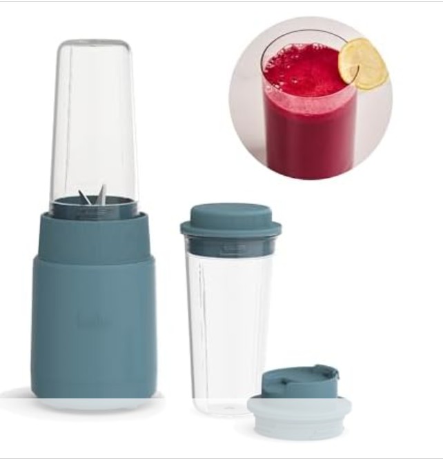 bella 6 Pcs Portable Rocket Blender, Juicer & Smoothie Maker, Press & Twist Design, EverGood™ & BPA Free Dishwasher Safe Parts, 4 Tip Stainless Steel Blade, Cord Wrap, 240 Watt Motor, Surf