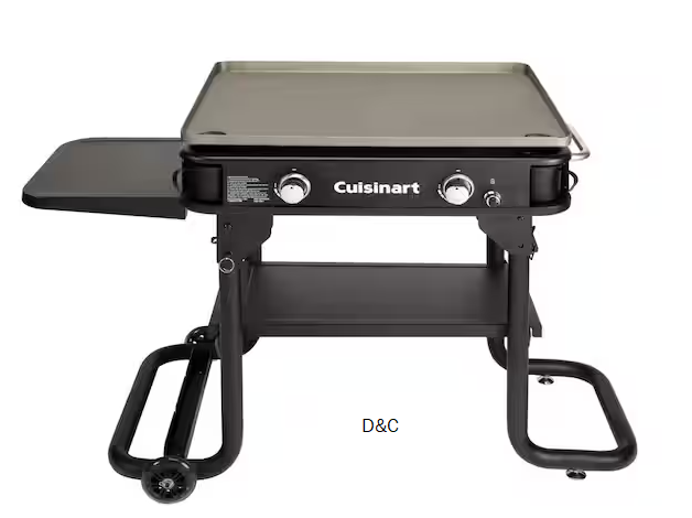 28 in. 2-Burner Propane/Gas Griddle- Black