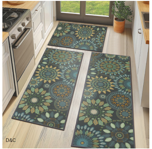 Mcnish Machine Washable Non Slip Kitchen Mat (Set of 3)
