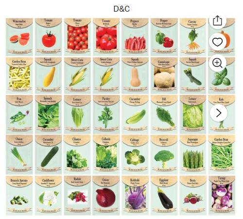 Set of 40 Heirloom Vegetable Garden Seeds – Heirloom Vegetable Garden Seeds – 100% Non-GMO! – May Be Assorted