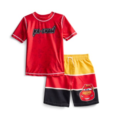 Character Toddler Boy Short-Sleeve Rash Guard and Swim Trunk Set, Sizes 12M-5T