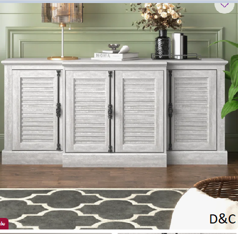 Malyha Farmhouse Louvered 4 Door Accent Sideboard