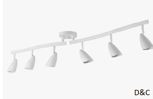 Grayson 52.36” 6 -Light Swing Arm Track Track Kit with Dimmable and Adjustable Head