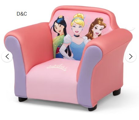 Disney Princess Upholstered Chair with Sculpted Plastic Frame by Delta Children, Pink