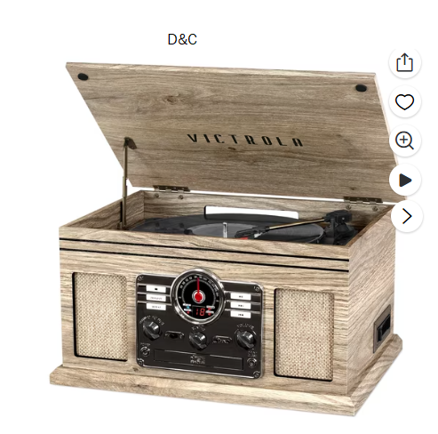 Victrola 6-in-1 Nostalgic Bluetooth Record Player with 3-speed Turntable