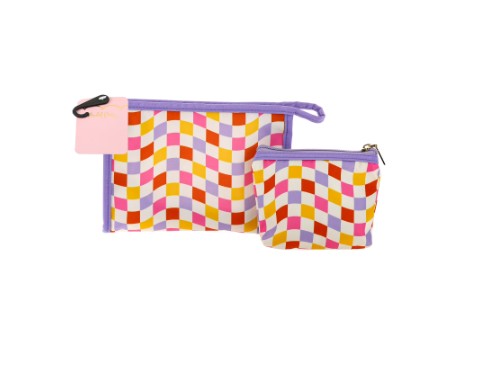 Packed Party Checkerboard Wave Pouch Set, 2 Pieces