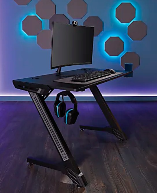RS Gaming™ Venno 45″W Gaming Computer Desk, Black