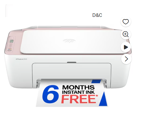 HP DeskJet 2942 Wireless All-in-One Color Inkjet Printer, 6 Months Free Instant Ink, Pale Rose