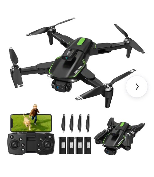 VILINICE – Drone with Camera Dual Camera Adjustable Lens Brushless Motor Optical Flow Positioning Foldable Design Rechargeable – Black