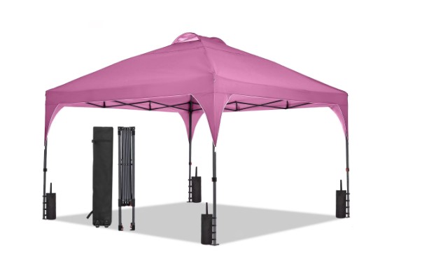 Ainfox 12’x12’Pop Up Canopy Tent Windproof UV Shelter for Outdoor Events Parties Camping,Pink