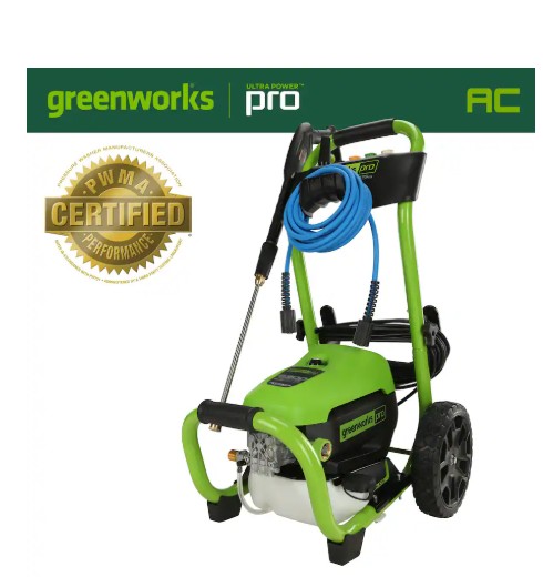 Greenworks – Pro Electric Pressure Washer up to 2300 PSI at 1.2 GPM – Green