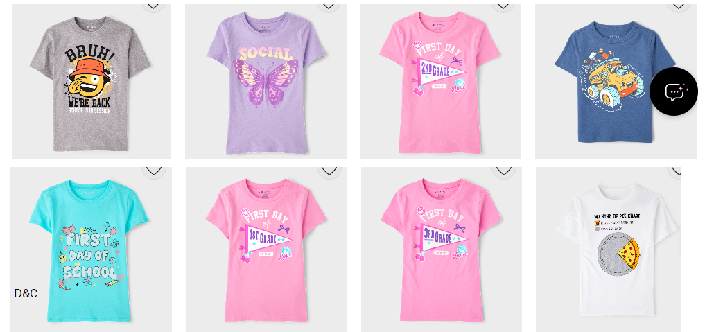 The Children’s Place Weekend SaleTees as low as $3.99