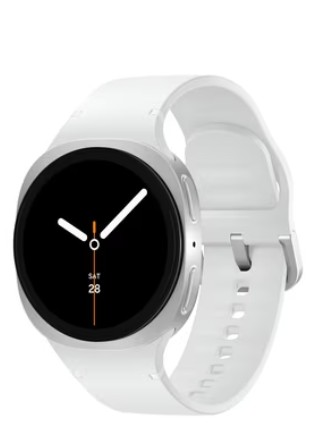 Samsung Galaxy Watch8 40mm Bluetooth Smart Watch, Silver, White Band