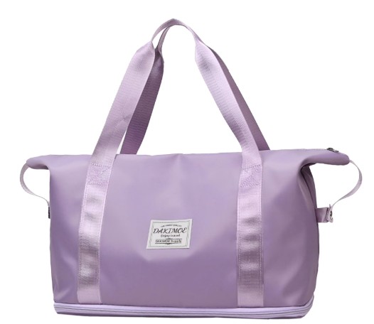 DAKIMOE Weekender Bags for Women, Travel Bag Carry on Gym Bag, Travel Duffle Bag with Wet Dry Pocket/Front Phone Pocket/Trolley Sleeve Pocket, Purple