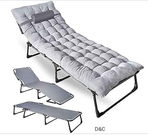Folding Cot & Pad Mattress 4 Position