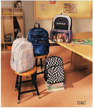Wonder Nation Kids’ 17″ Optic Checks Backpack, Black and White