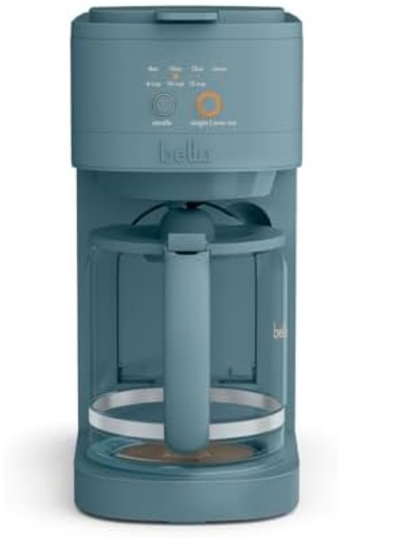 BELLA VersaBrew 2-in1 Coffee Maker, K-Cup compatible, Brew 3 Sizes Carafes & Single Serve Cups, Dishwasher Safe Reusable Filter & Filter Holder, Iced Coffee Function, 60oz Tank, Surf