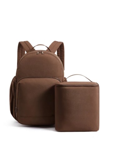 Bagsmart – Commuter Backpack 32L, Laptop Daypack with Detachable Insulated Lunch Bag for Work, College & Daily Travel – Brown