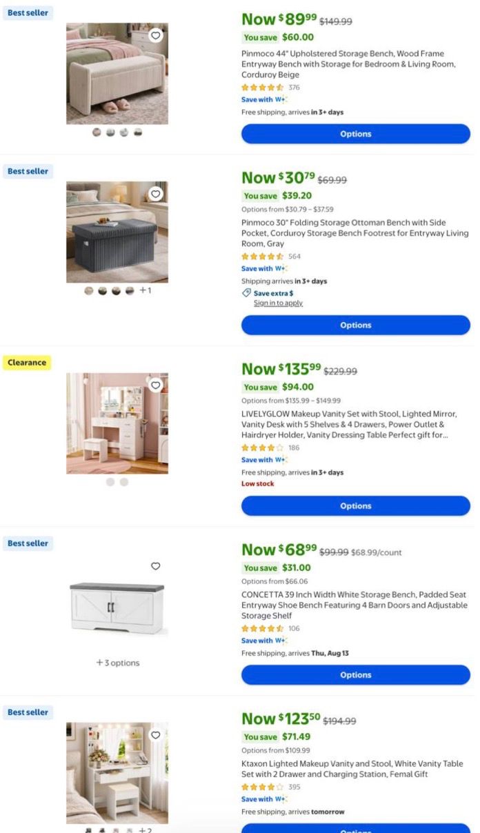 Save on closet and room essentials at Walmart