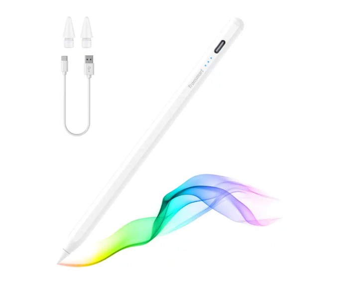 Tronsmart – Kreda 10 Active Stylus Pen, Digital Pencil for Apple iPad 2018-2025, iPad Pro, iPad Air & iPad mini, Tilt Sensitivity – White
