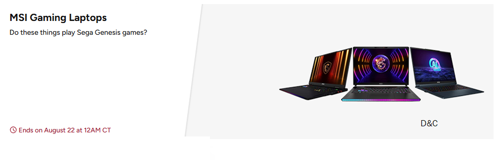 MSI Gaming Laptops