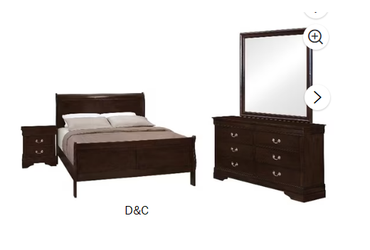 Louis Philippe Panel Bedroom Set with High Headboard